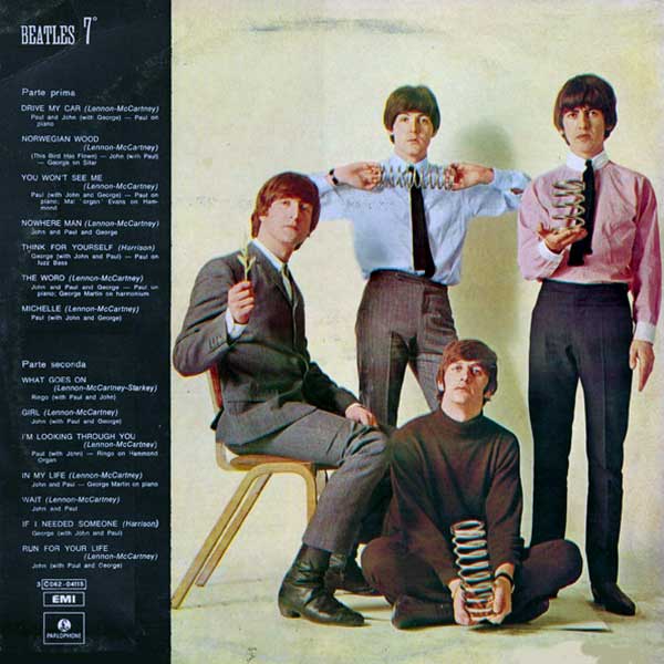 Rubber Soul, Italy release, back cover