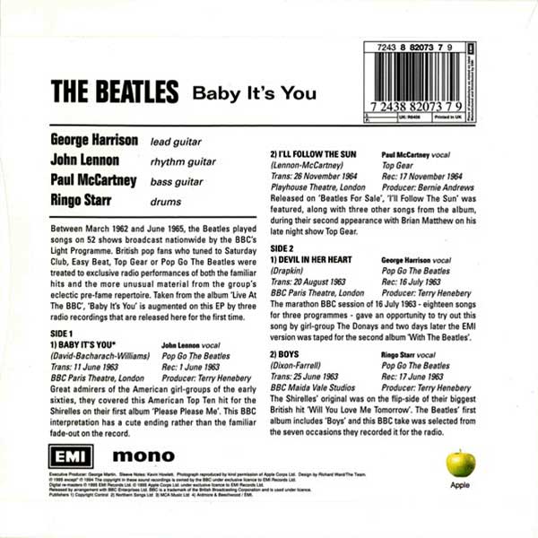 Baby It's You (back cover)