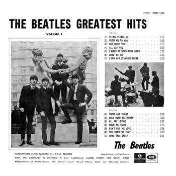 Greatest Hits Volume 1 (Australia, 1966), back cover