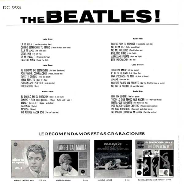 The Beatles (Mexico, 1964) Inside front cover