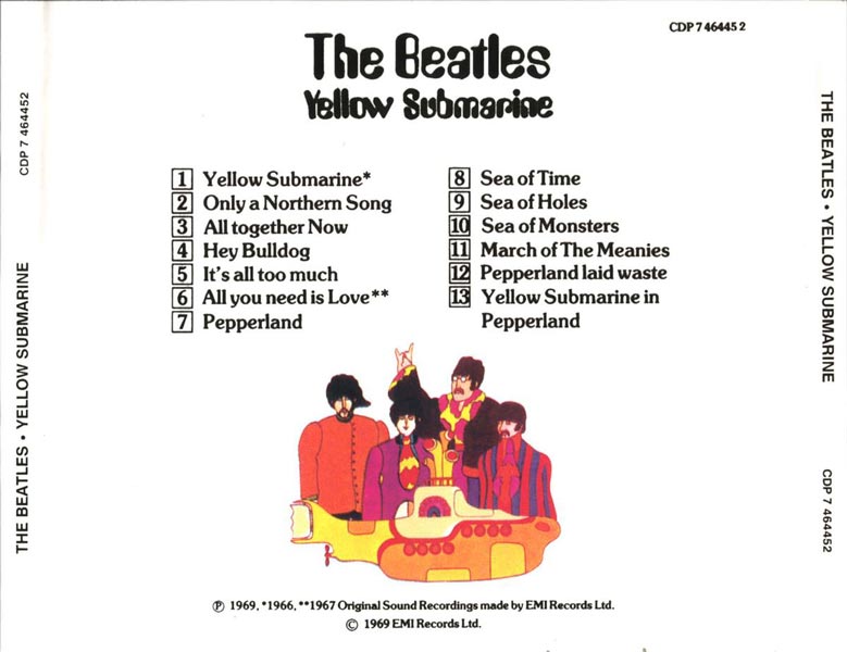Yellow Submarine back cover, original CD